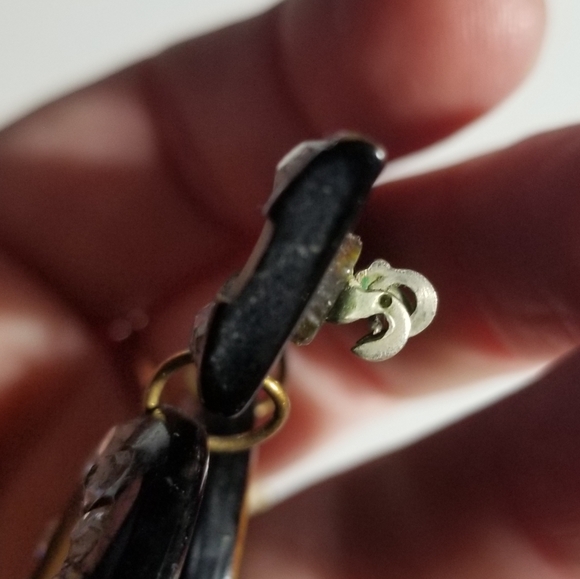 Relisted-Vintage Art Deco brooch early plastic pin yellow black clear rhinestone - Picture 8 of 16